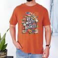 Retro Floral Red & Booked Library Reading 4th Of July Men's Comfort Colors T-Shirt Yam Retro Floral Red & Booked Library Reading 4th Of July Men's Comfort Colors T-Shirt Yam