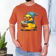 Rubber Duck Reading Book Rubber Duckie Reader Coffee Lover Men's Comfort Colors T-Shirt Yam