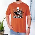 Skeleton Skull Halloween Book Reading Books Lover Teacher Men's Comfort Colors T-Shirt Yam Skeleton Skull Halloween Book Reading Books Lover Teacher Men's Comfort Colors T-Shirt Yam