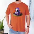 Spooky Grim Reaper Reading A Book Cute Creepy Halloween Men's Comfort Colors T-Shirt Yam