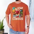 Stay Curious Monkey Reading Book Lover Bookworm Men's Comfort Colors T-Shirt Yam Stay Curious Monkey Reading Book Lover Bookworm Men's Comfort Colors T-Shirt Yam