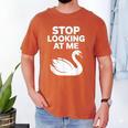Stop Looking At Me Swan Introvert Humor Men's Comfort Colors T-Shirt Yam