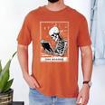 Tarot Card Shirt The Reader Tarot Skeleton Reading Book Men's Comfort Colors T-Shirt Yam