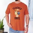 Teacher Snail With Glasses On Books Cute Pre-K Kindergarten Men's Comfort Colors T-Shirt Yam