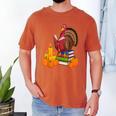 Turkey Reading Books Fall Thanksgiving Teacher Book Men's Comfort Colors T-Shirt Yam Turkey Reading Books Fall Thanksgiving Teacher Book Men's Comfort Colors T-Shirt Yam