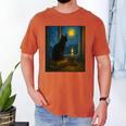 Van Gogh Starry Night Art Cat And Book Lovers Premium Tri-Blend Men's Comfort Colors T-Shirt Yam Van Gogh Starry Night Art Cat And Book Lovers Premium Tri-Blend Men's Comfort Colors T-Shirt Yam