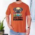 Wild About Reading Book Lover Pug Dog Men's Comfort Colors T-Shirt Yam Wild About Reading Book Lover Pug Dog Men's Comfort Colors T-Shirt Yam