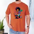 Woman Reading Book Lover Geometric Girl Afro History Men's Comfort Colors T-Shirt Yam