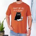 Women's First Of All I’m A Delight Cute Cat Books Coffee Humor Men's Comfort Colors T-Shirt Yam
