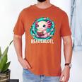 Women's Readsolotl Kawaii Axolotl Reading Book Lover Men's Comfort Colors T-Shirt Yam