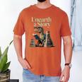 Women's Unearth A Story Dinosaur Reading a Library Book Men's Comfort Colors T-Shirt Yam