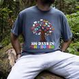 100 Days In The Books Reading Teacher 100th Day Of School Premium Tri-Blend Men's Comfort Colors T-Shirt Denim