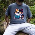 Adorable Book Lover Calico Cat With Reading Glasses Cute For Men Women Kids Men's Comfort Colors T-Shirt Denim