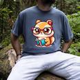 Adorable Book Lover Chipmunk With Reading Glasses Cute Premium Men's Comfort Colors T-Shirt Denim