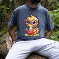 Adorable Book Lover Ostrich With Reading Glasses Cute Men's Comfort Colors T-Shirt Denim
