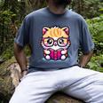 Adorable Book Lover Persian Cat With Reading Glasses Cute Men's Comfort Colors T-Shirt Denim Adorable Book Lover Persian Cat With Reading Glasses Cute Men's Comfort Colors T-Shirt Denim