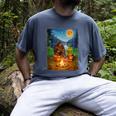 Bigfoot And Alien Reading Books Campfire Halloween Men's Comfort Colors T-Shirt Denim Bigfoot And Alien Reading Books Campfire Halloween Men's Comfort Colors T-Shirt Denim