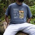 Book Lovers Books Cats Life Is Sweet Cat Lovers Men's Comfort Colors T-Shirt Denim Book Lovers Books Cats Life Is Sweet Cat Lovers Men's Comfort Colors T-Shirt Denim