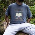 Book Reading Ugly Christmas Men's Comfort Colors T-Shirt Denim