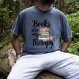 Books Are My Therapy Coffee Books Flowers Bookish Book Lover Men's Comfort Colors T-Shirt Denim