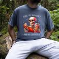 I Like My Books Spicy And My Coffee Icy Skeleton Men's Comfort Colors T-Shirt Denim