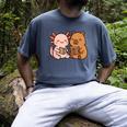 Capybara Axolotl Kawaii Kids Anime Book Lover Reading Men's Comfort Colors T-Shirt Denim