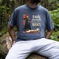 Cats And Books Book & Cat Lover Easily Distracted By Men's Comfort Colors T-Shirt Denim