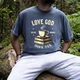 Christian Bookworm Love God Read Books Drink Tea Men's Comfort Colors T-Shirt Denim