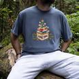 Christmas Book Reading Reader Xmas Bibliophile -Adult Christmas Tree Book Modern Men's Comfort Colors T-Shirt Denim