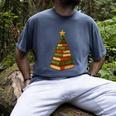 Christmas Book Tree Bookshelf Holiday For Readers Librarians Men's Comfort Colors T-Shirt Denim