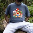 Christmas Gingerbread Man Reading Book Snowflake Teacher Men's Comfort Colors T-Shirt Denim Christmas Gingerbread Man Reading Book Snowflake Teacher Men's Comfort Colors T-Shirt Denim