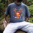 Christmas Librarian Reindeer Xmas Book Teachers Love Reading Men's Comfort Colors T-Shirt Denim