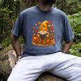 Cute Autumn Gnome Reading Pumpkin Book Lover Men's Comfort Colors T-Shirt Denim