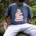 Cute Book Lover Frog Pretty Girls Read Books Kawaii Reading Men's Comfort Colors T-Shirt Denim