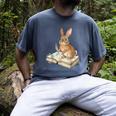 Cute Bunny Reading Book Glasses Bookworm Men's Comfort Colors T-Shirt Denim