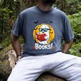 Cute Ghost Reading Book Retro Halloween Librarian Men's Comfort Colors T-Shirt Denim