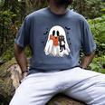 Cute Halloween Ghost Reading Book Men's Comfort Colors T-Shirt Denim