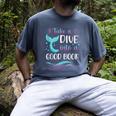 Cute Mermaid Librarian Teacher Dive Into A Good Book Reading Men's Comfort Colors T-Shirt Denim