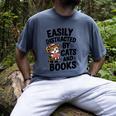 Easily Distracted By Cats And Books Lovers Reading Men's Comfort Colors T-Shirt Denim