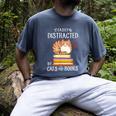 Easily Distracted By Cats And Books Reading Lover Bookish Men's Comfort Colors T-Shirt Denim