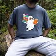 Ghost Reading Books Halloween Library Men's Comfort Colors T-Shirt Denim