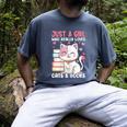 Girl Who Loves Cats And Books Cute Men's Comfort Colors T-Shirt Denim