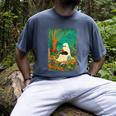 Groovy Ghost Reading Book Cat Halloween Ghost Teacher Men's Comfort Colors T-Shirt Denim