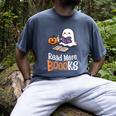 Halloween Teacher Women Cute Reading Ghost Read More Books Men's Comfort Colors T-Shirt Denim
