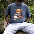 Highland Cow Reading Book Librarian Library Men's Comfort Colors T-Shirt Denim Highland Cow Reading Book Librarian Library Men's Comfort Colors T-Shirt Denim