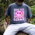 Library Book Fair Queen Vibe Groovy Tie Dye School Reading Men's Comfort Colors T-Shirt Denim