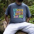 Literacy And Justice For All Protect Banned Books Library Men's Comfort Colors T-Shirt Denim