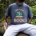 Take a Look It's In a Book Reading Teacher Book Lover Men's Comfort Colors T-Shirt Denim