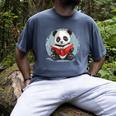 Panda With Book For Reading Enthusiasts Men's Comfort Colors T-Shirt Denim Panda With Book For Reading Enthusiasts Men's Comfort Colors T-Shirt Denim
