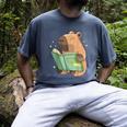 Pet Capybara Is Reading Library Capy Word Book Day Teacher Men Women Kids Men's Comfort Colors T-Shirt Denim